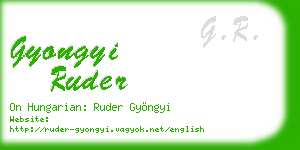 gyongyi ruder business card